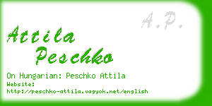 attila peschko business card